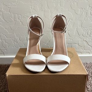 White strap heels